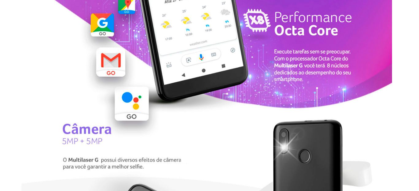 Smartphone Multilaser G 32GB 1GB RAM Tela 5,5